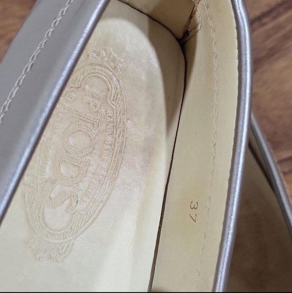 Vintage J.P. Tod's Leather Loafers/Driving Shoes in Metallic Silver - Picture 6 of 13
